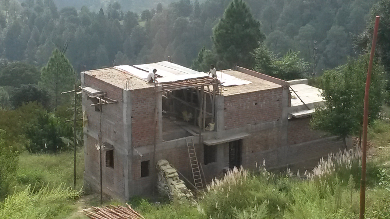 Shuttering in progress for the roof