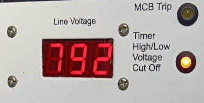 Picture of Accurex DPM-3000 display showing 688V