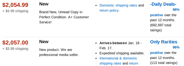 Amazon pricing screenshot